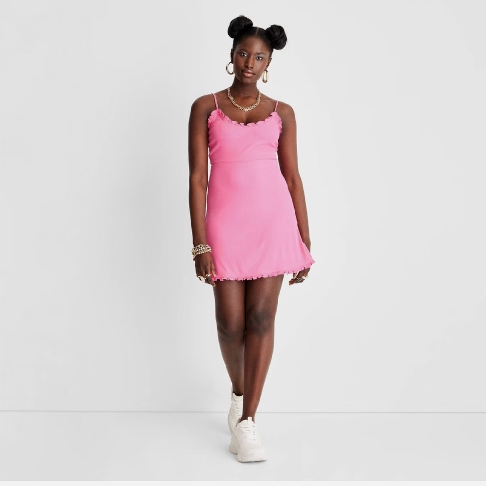 Target Pink Mini Dress with Ruffle Trim